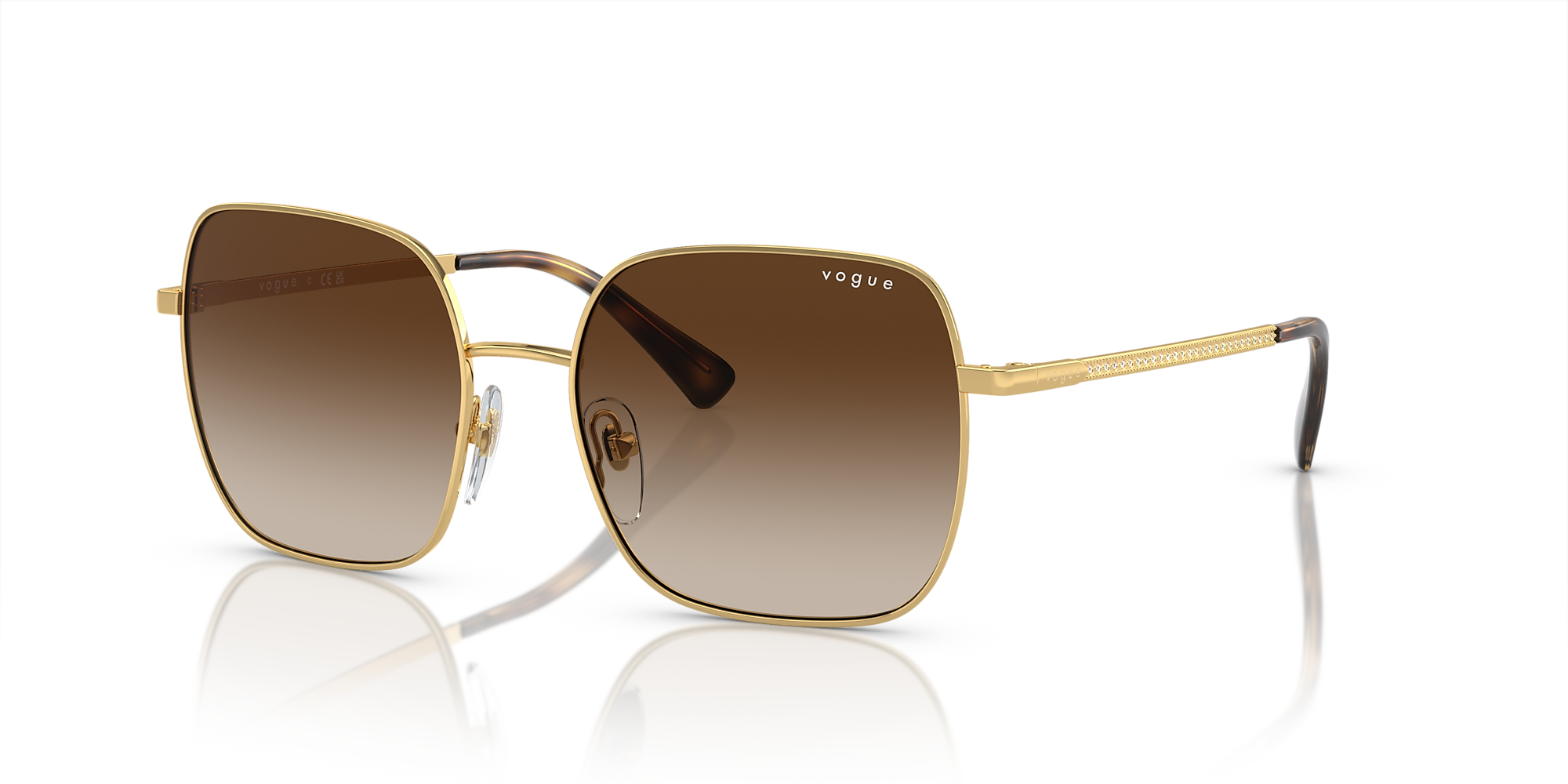 Vogue Eyewear VO4175SB 53 Brown Gradient & Gold Sunglasses | Sunglass ...