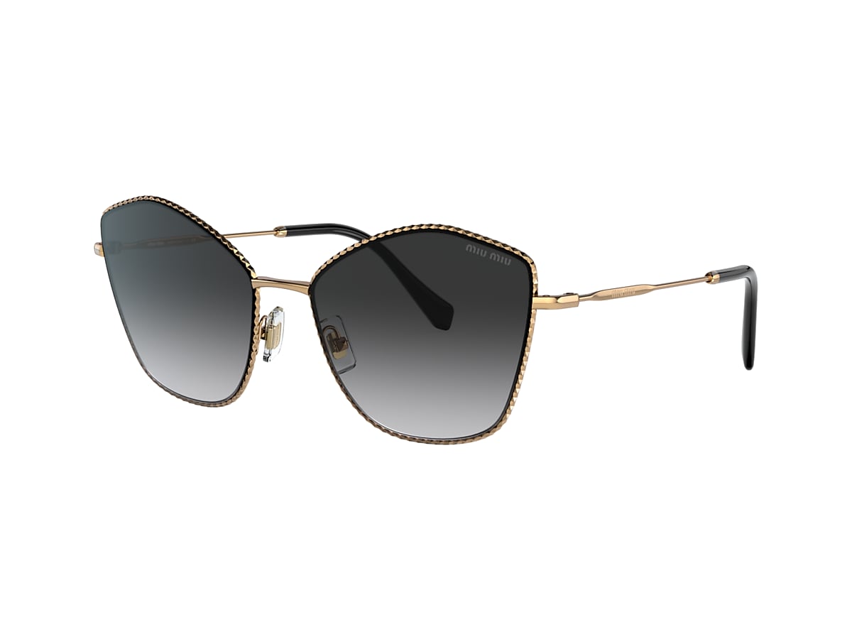 Miu Miu MU 60VS 60 Grey Gradient & Antique Gold Sunglasses  
