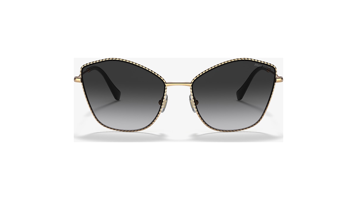 Miu Miu MU 60VS 60 Grey Gradient & Antique Gold Sunglasses 