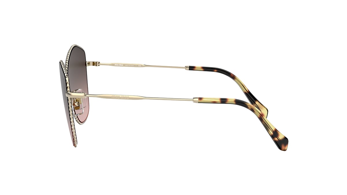 Miu Miu MU 60VS 60 Pink Gradient Grey & Pale Gold Sunglasses  