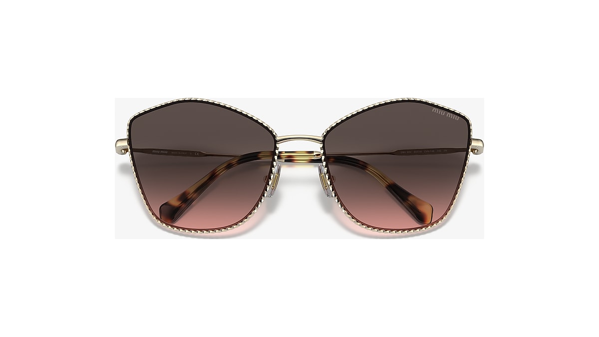 Miu Miu MU 60VS 60 Pink Gradient Grey & Pale Gold Sunglasses 