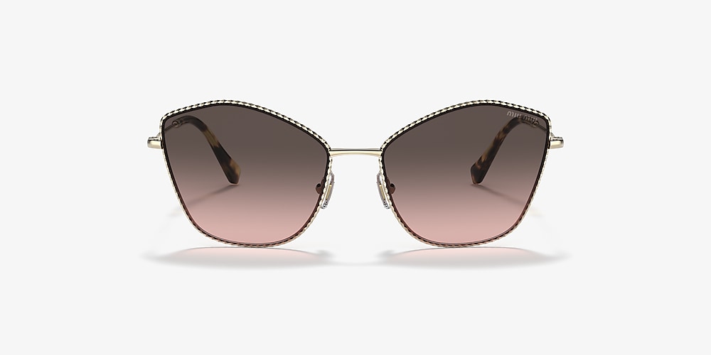 Alt det bedste fax lov Miu Miu MU 60VS 60 Pink Gradient Grey & Pale Gold Sunglasses | Sunglass Hut  USA