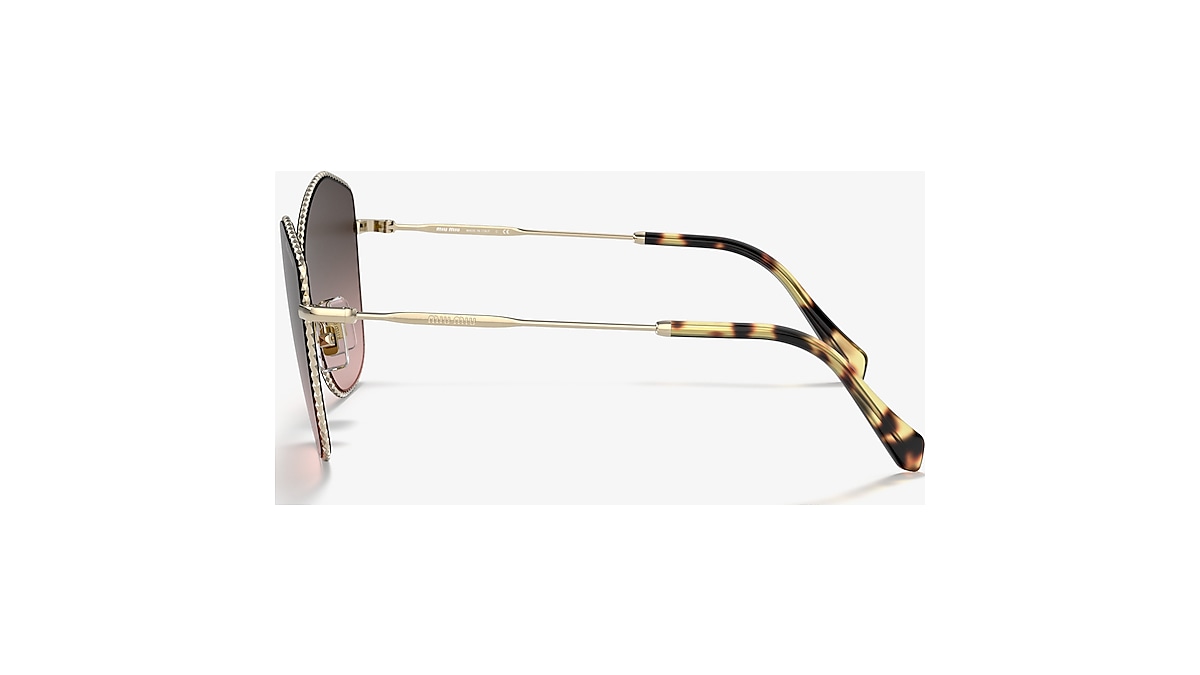 Miu Miu MU 60VS 60 Pink Gradient Grey & Pale Gold Sunglasses 