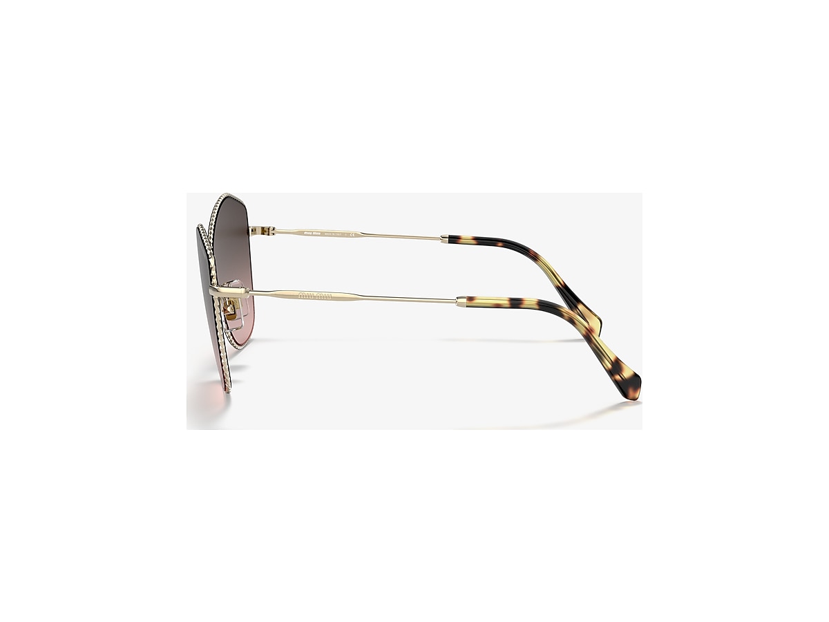 Miu Miu MU 60VS 60 Pink Gradient Grey & Pale Gold Sunglasses 