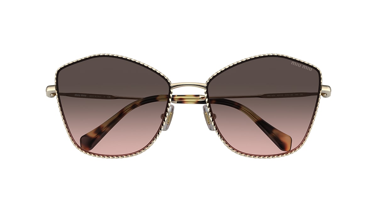 Miu Miu MU 60VS 60 Pink Gradient Grey & Pale Gold Sunglasses  