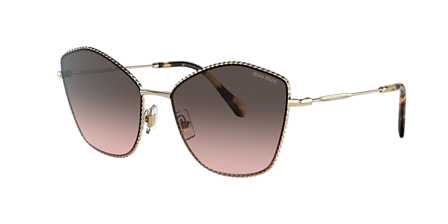 Miu Miu MU 60VS 60 Pink Gradient Grey & Pale Gold Sunglasses