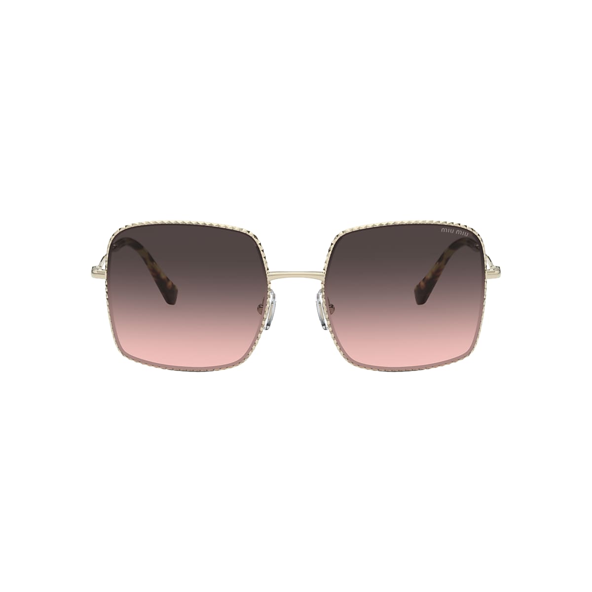 Miu Miu MU 61VS 56 Pink Gradient Grey & Pale Gold Sunglasses 
