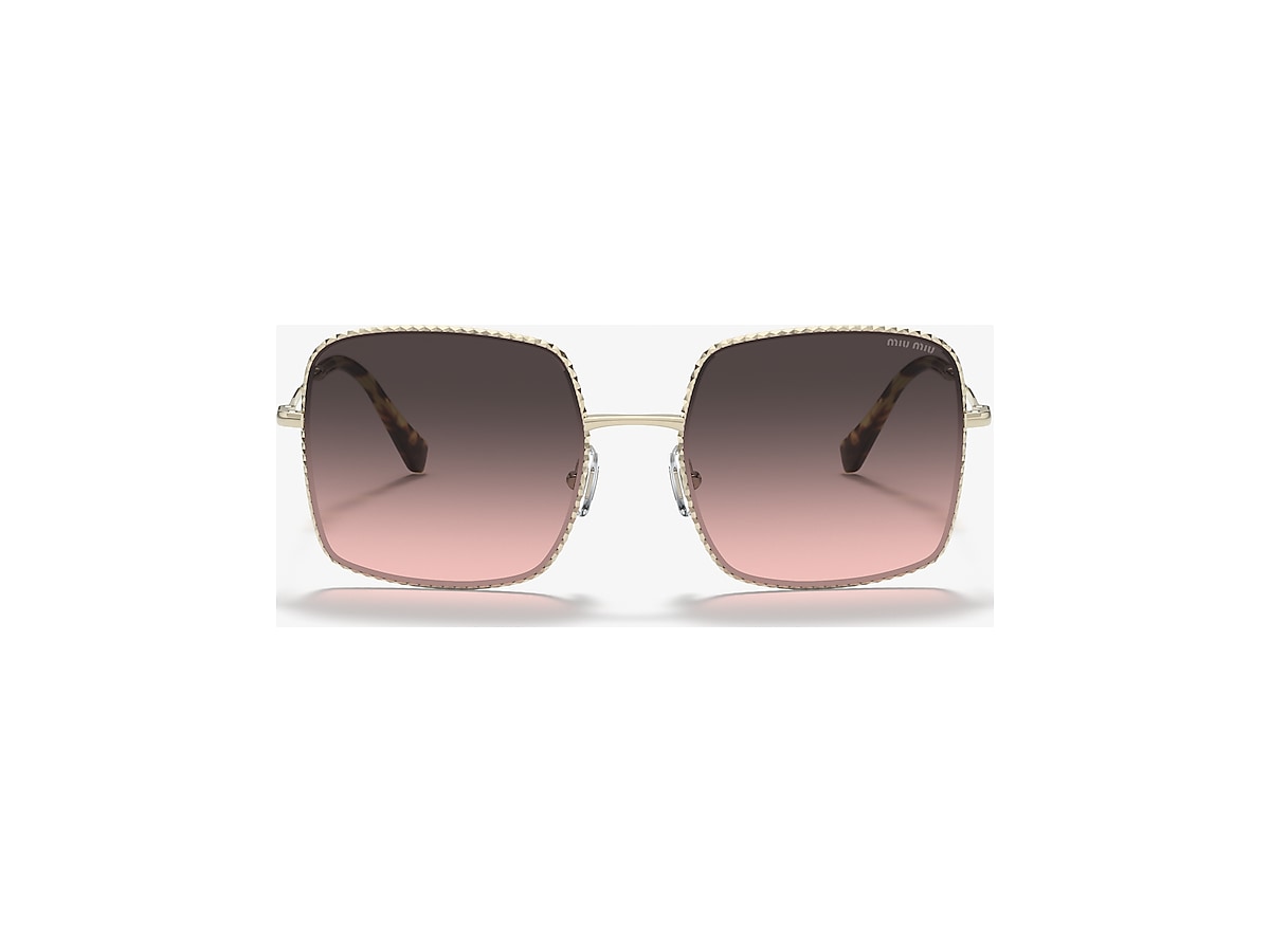 Miu Miu MU 61VS 56 Pink Gradient Grey & Pale Gold Sunglasses
