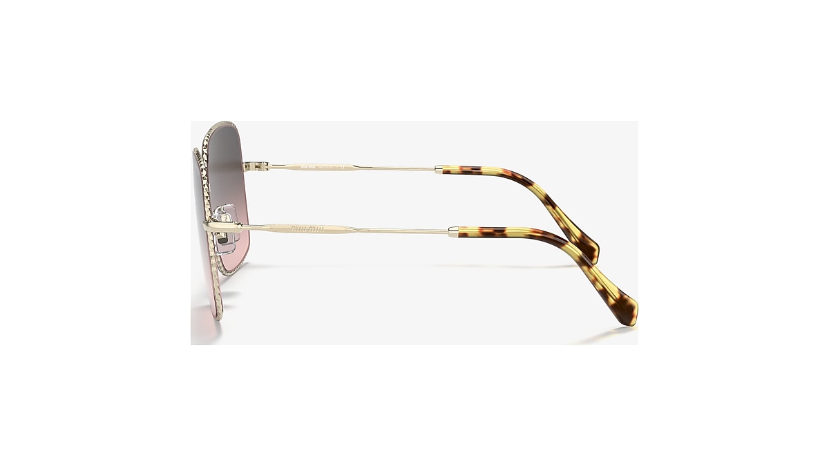 Miu Miu MU 61VS 56 Pink Gradient Grey & Pale Gold Sunglasses 