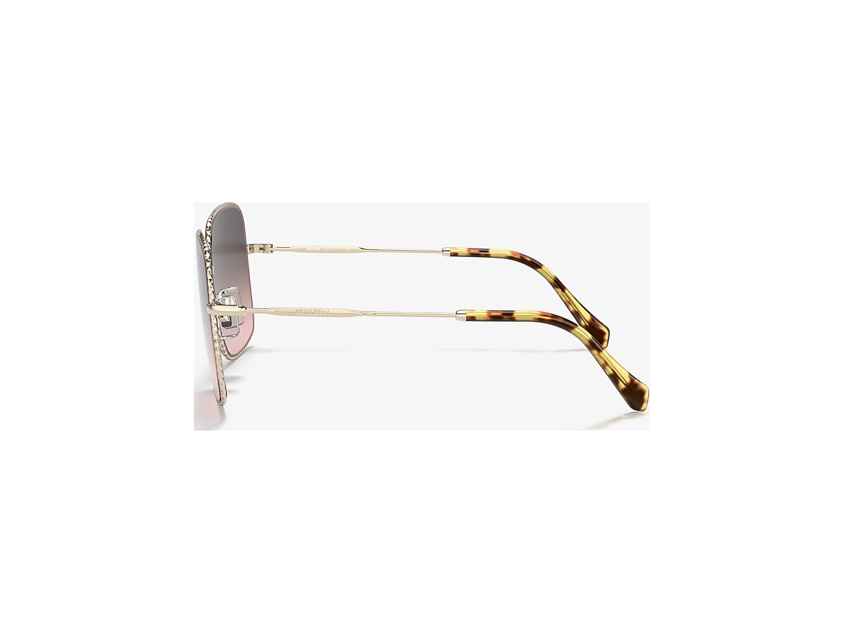 Miu Miu MU 61VS 56 Pink Gradient Grey & Pale Gold Sunglasses  