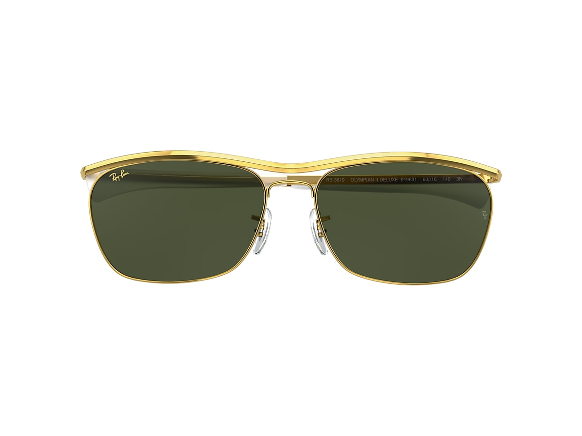 Ray-Ban RB3619 Olympian II Deluxe 60 Green & Gold Sunglasses