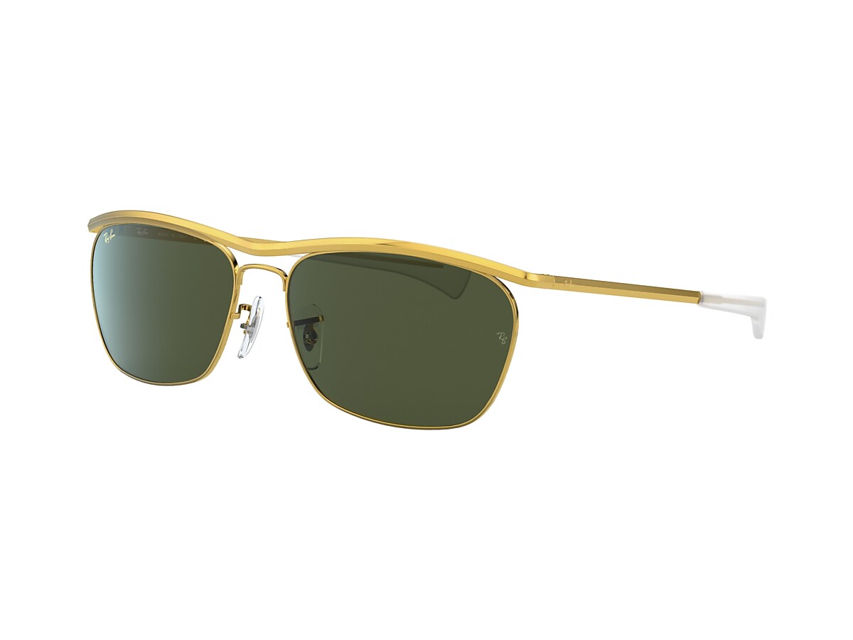 Ray Ban RB3619 Olympian II Deluxe 60 Green Gold Sunglasses