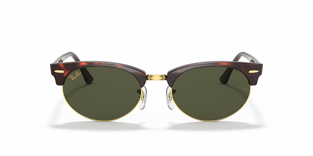 spouse jealousy stereo Ray-Ban RB3946 Clubmaster Oval Legend Gold 52 Green Classic G-15 & Mock  Tortoise Sunglasses | Sunglass Hut USA