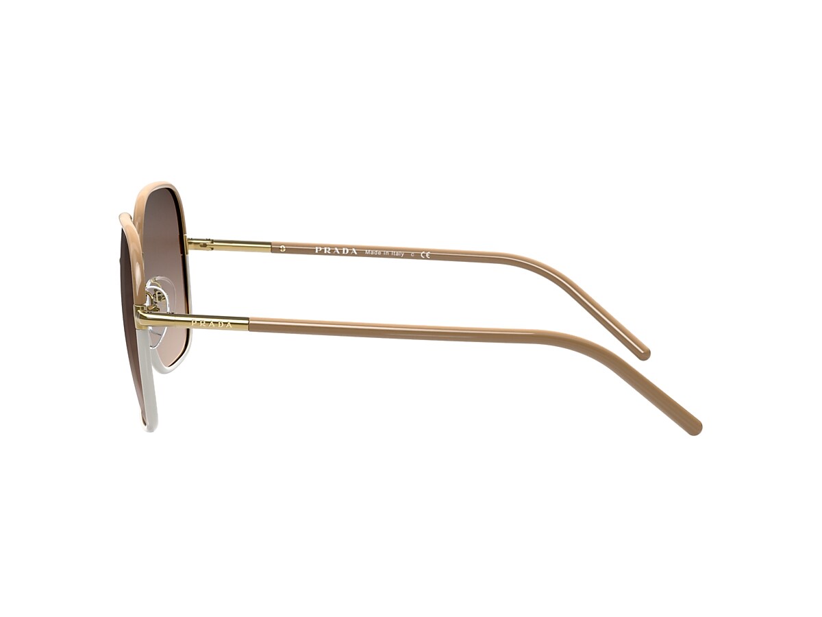 Prada PR 67XS 58 Hellbraun Verlauf Hellgrau & Beige Sunglasses