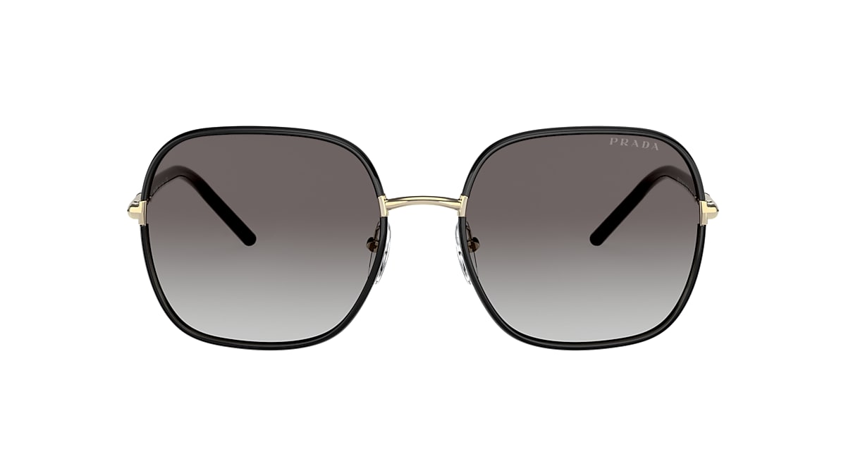 Prada PR 67XS 58 Grey Gradient & Pale Gold/Black Sunglasses 