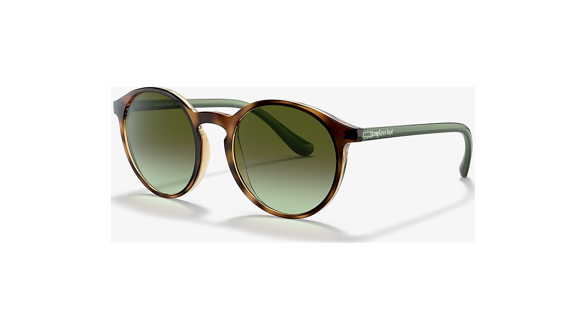 Sunglass Hut Collection HU2019 51 Gradient Green & Striped Havana Sunglasses
