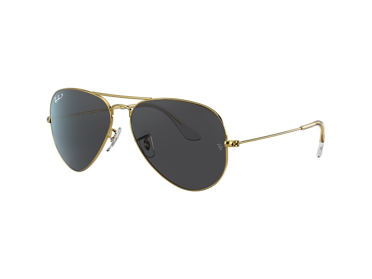 Wegrijden reputatie Kruipen Ray-Ban RB3025 Aviator Classic 58 Black & Gold Polarized Sunglasses |  Sunglass Hut USA