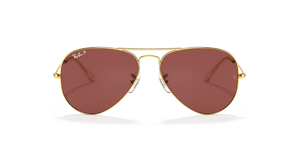 Ray-Ban RB3025 Aviator Classic 58 Violet & Gold Polarised Sunglasses |  Sunglass Hut United Kingdom