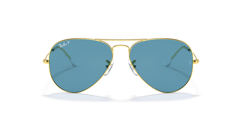 Ray-Ban RB3025 Aviator Classic 58 Blue u0026 Gold Polarised Sunglasses | Sunglass  Hut United Kingdom