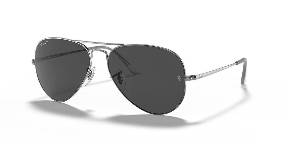 håndbevægelse inflation Med venlig hilsen Ray-Ban RB3689 Aviator Metal II 62 Black & Gunmetal Polarised Sunglasses |  Sunglass Hut Australia