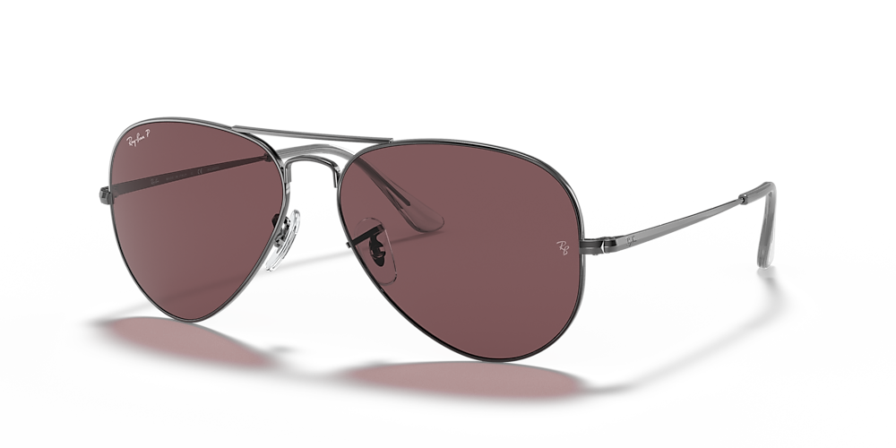 Ray-Ban RB3689 Aviator Metal II 58 Violet & Gunmetal Polarized