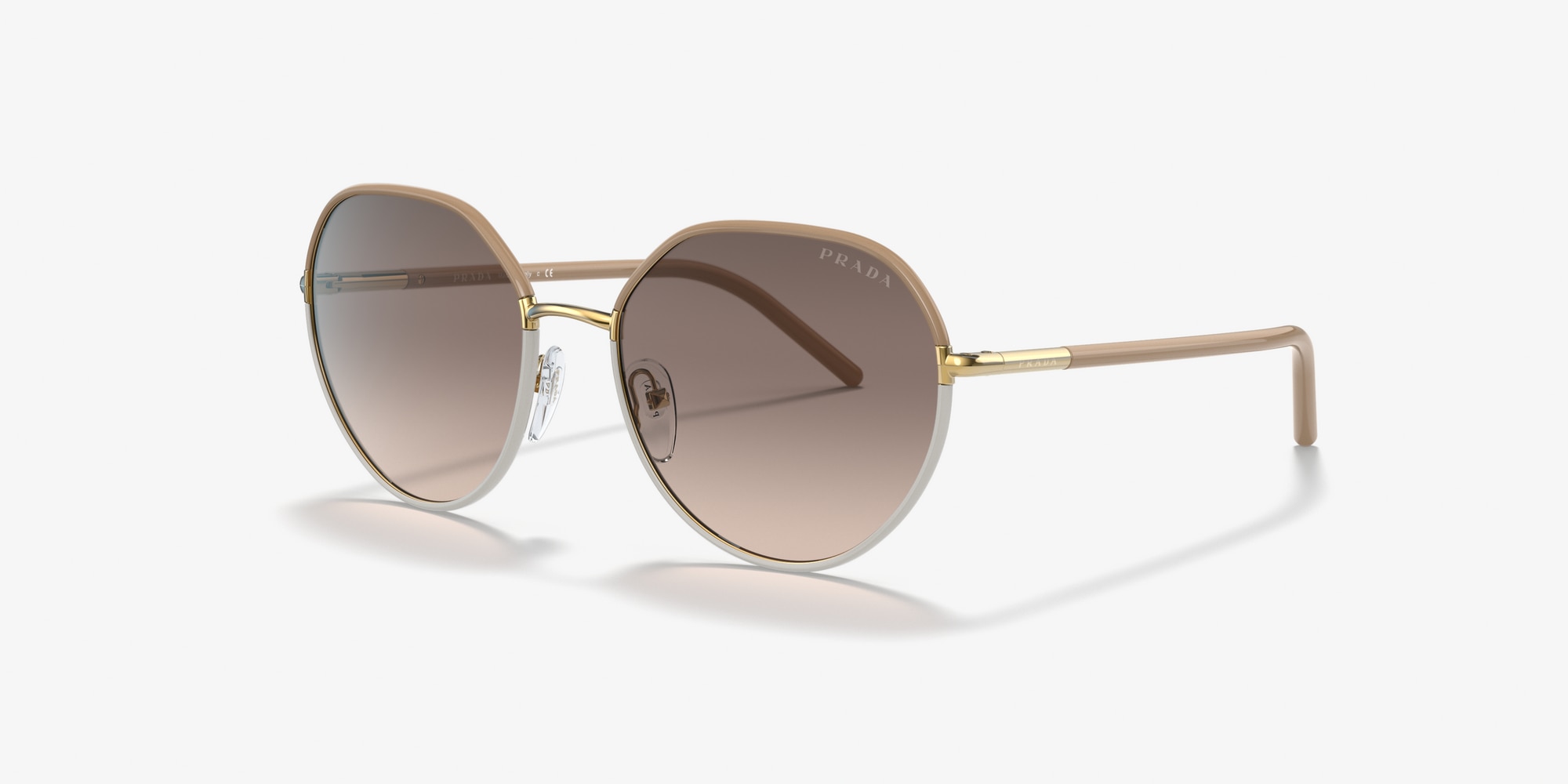 Prada Eyewear enamel-triangle pilot-frame Sunglasses - Farfetch