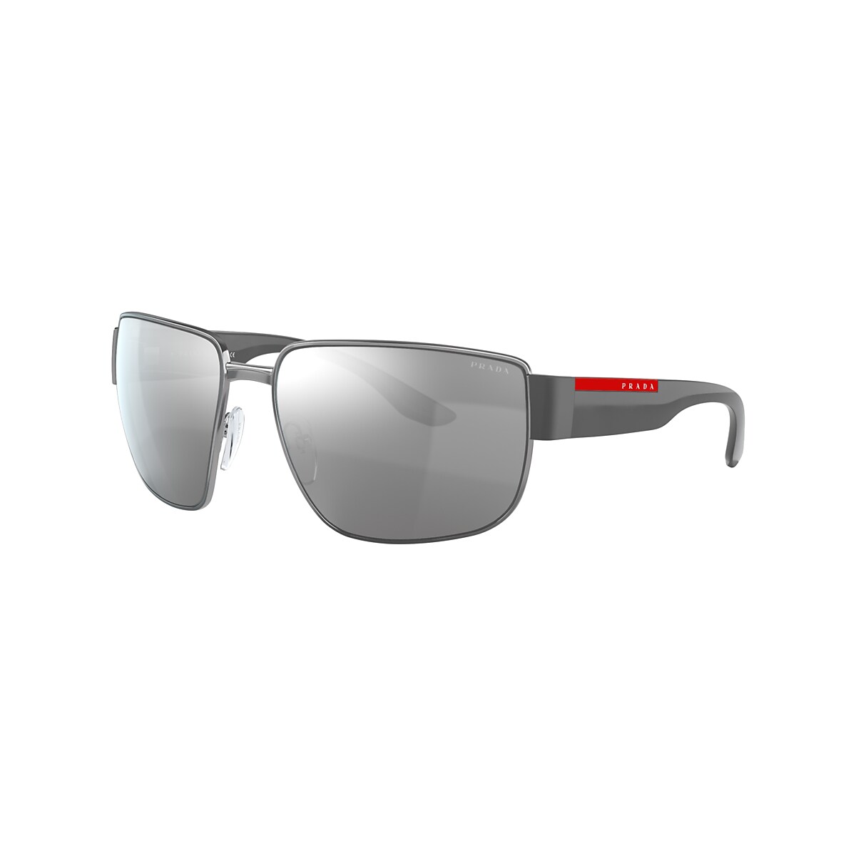 Prada Linea Rossa PS 56VS 62 Light Grey Mirror Silver Gunmetal