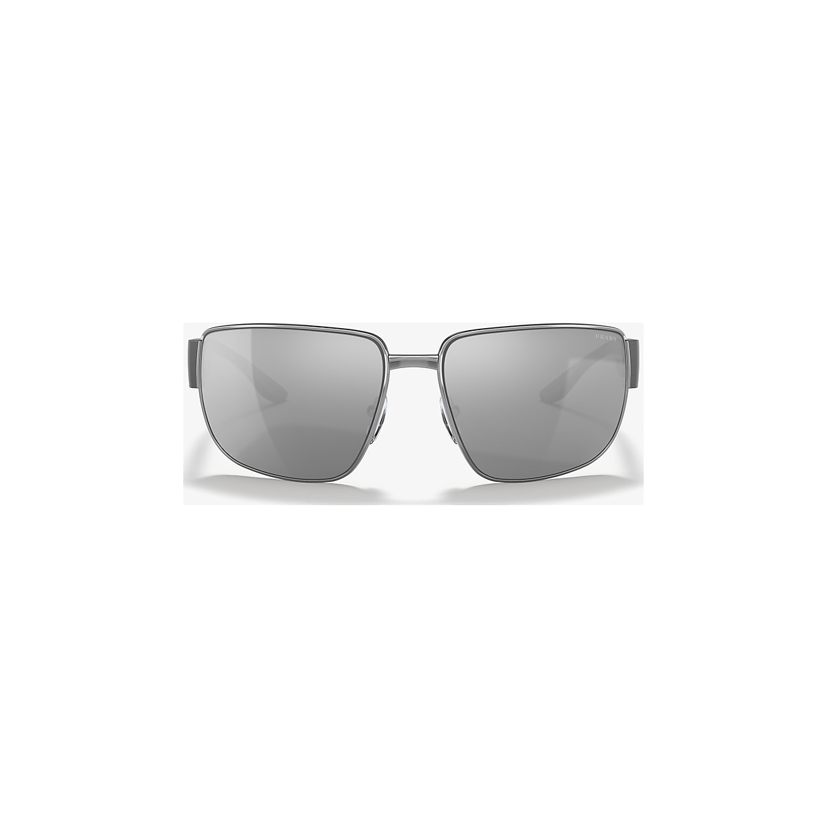 Prada Linea Rossa PS 56VS 62 Light Grey Mirror Silver Gunmetal