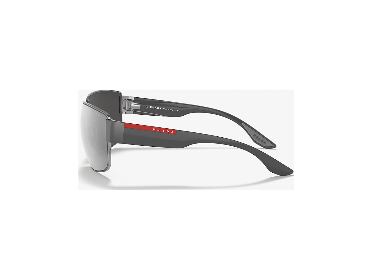 Prada Linea Rossa PS 56VS 62 Light Grey Mirror Silver Gunmetal