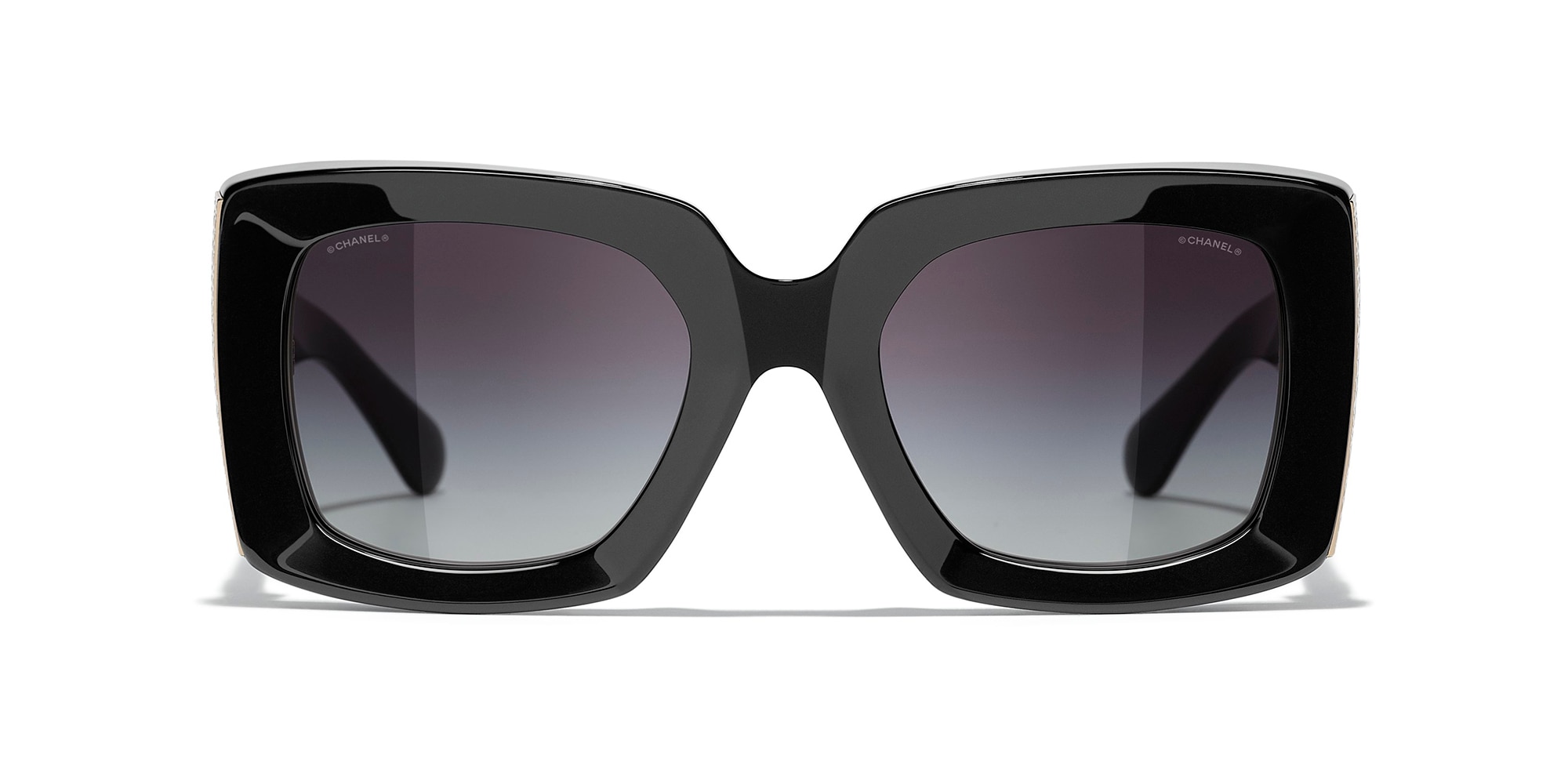 Chanel Rectangle Sunglasses in Black  Lyst