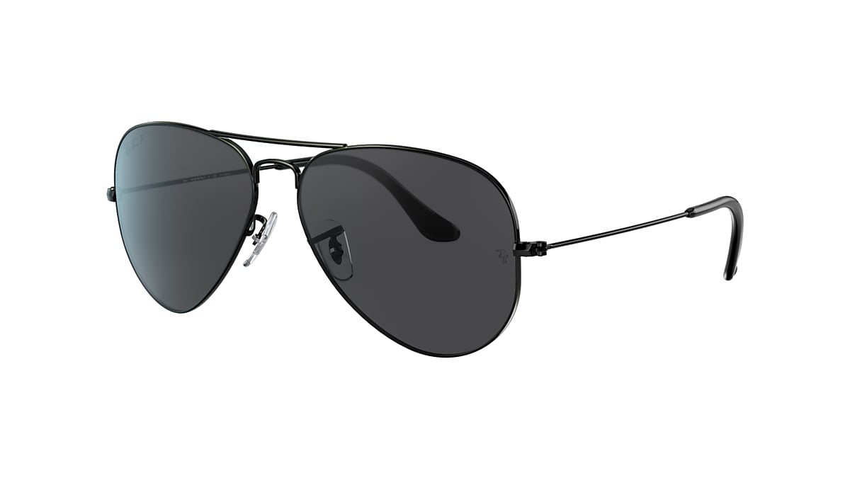 rollen Fractie bron Ray-Ban RB3025 Aviator Total Black 58 Black & Black Polarized Sunglasses |  Sunglass Hut USA