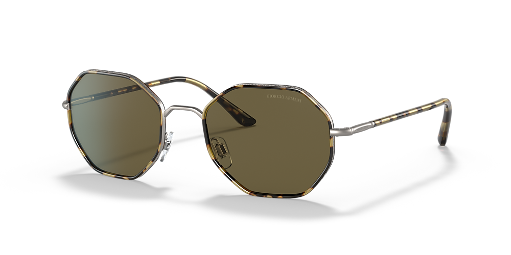 Giorgio Armani AR6112J 52 Dark Brown & Matte Gunmetal Sunglasses