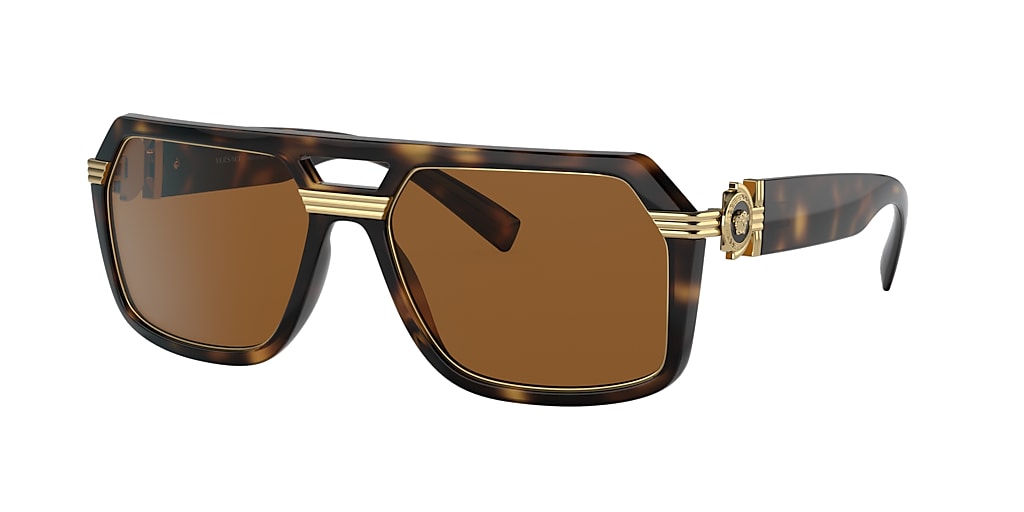 Versace VE4399 58 Dark Brown & Havana Sunglasses | Sunglass Hut USA