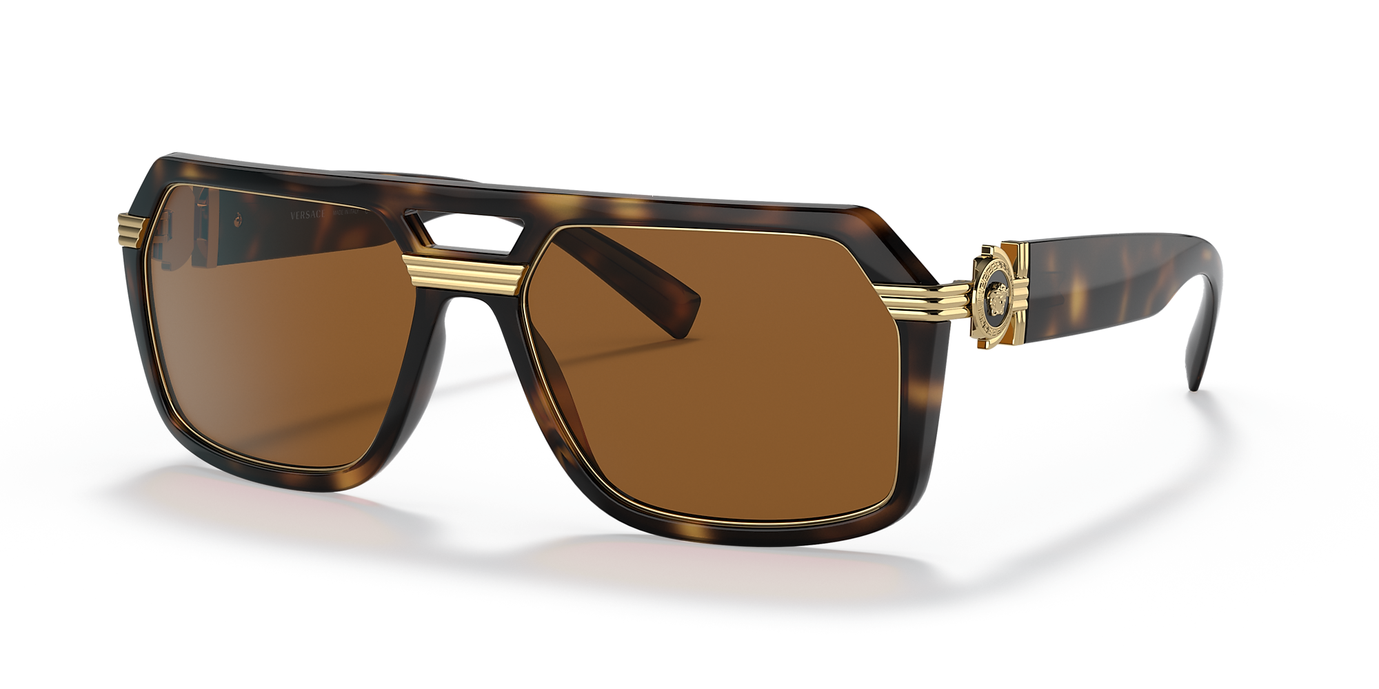Versace VE4399 58 Dark Brown & Havana Sunglasses | Sunglass Hut USA
