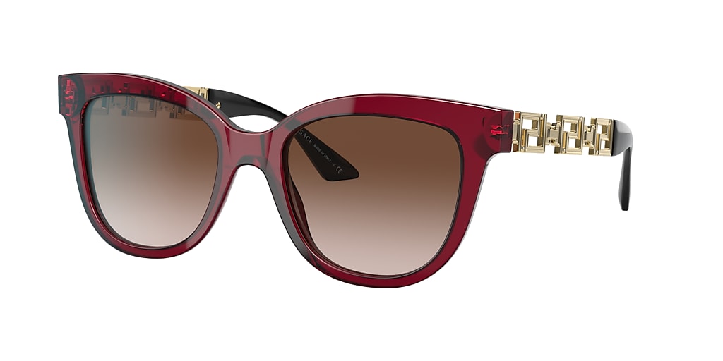Versace VE4394 54 Brown Gradient & Bordeaux Transparent Sunglasses ...