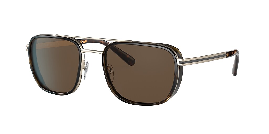 Bvlgari BV5053 56 Brown & Matte Pale Gold Sunglasses | Sunglass Hut ...