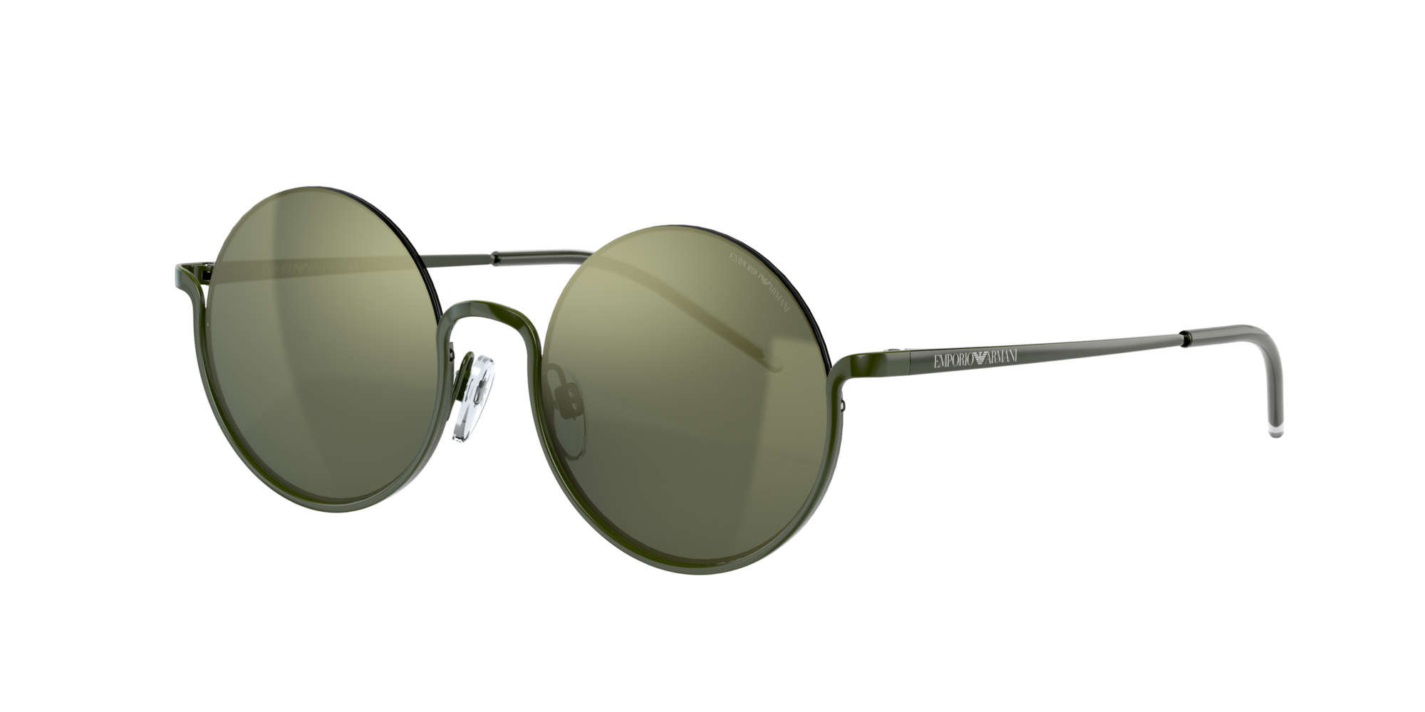 Emporio Armani Woman Sunglasses, Green Lenses Metal Frame, 50mm