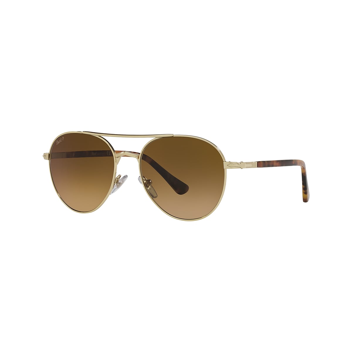 Persol PO2477S Polarized Round Sunglasses, Gold, 57mm A53x3FJxsr,  レディースファッション - panamericanschool-pa.net