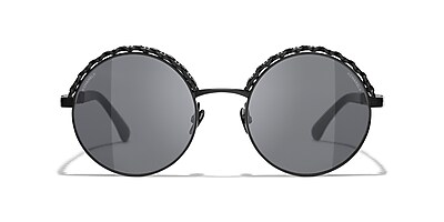 Chanel sunglasses sales white round