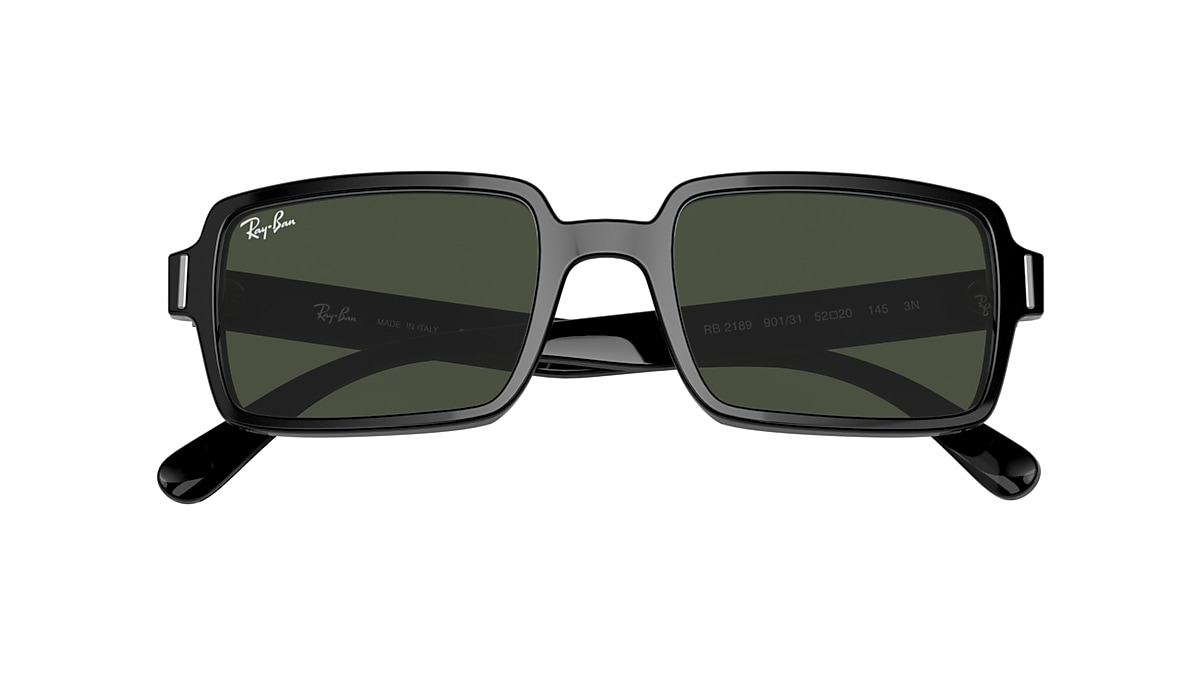 RAY-BAN RB2189 Benji Black - Unisex Sunglasses, Green Lens