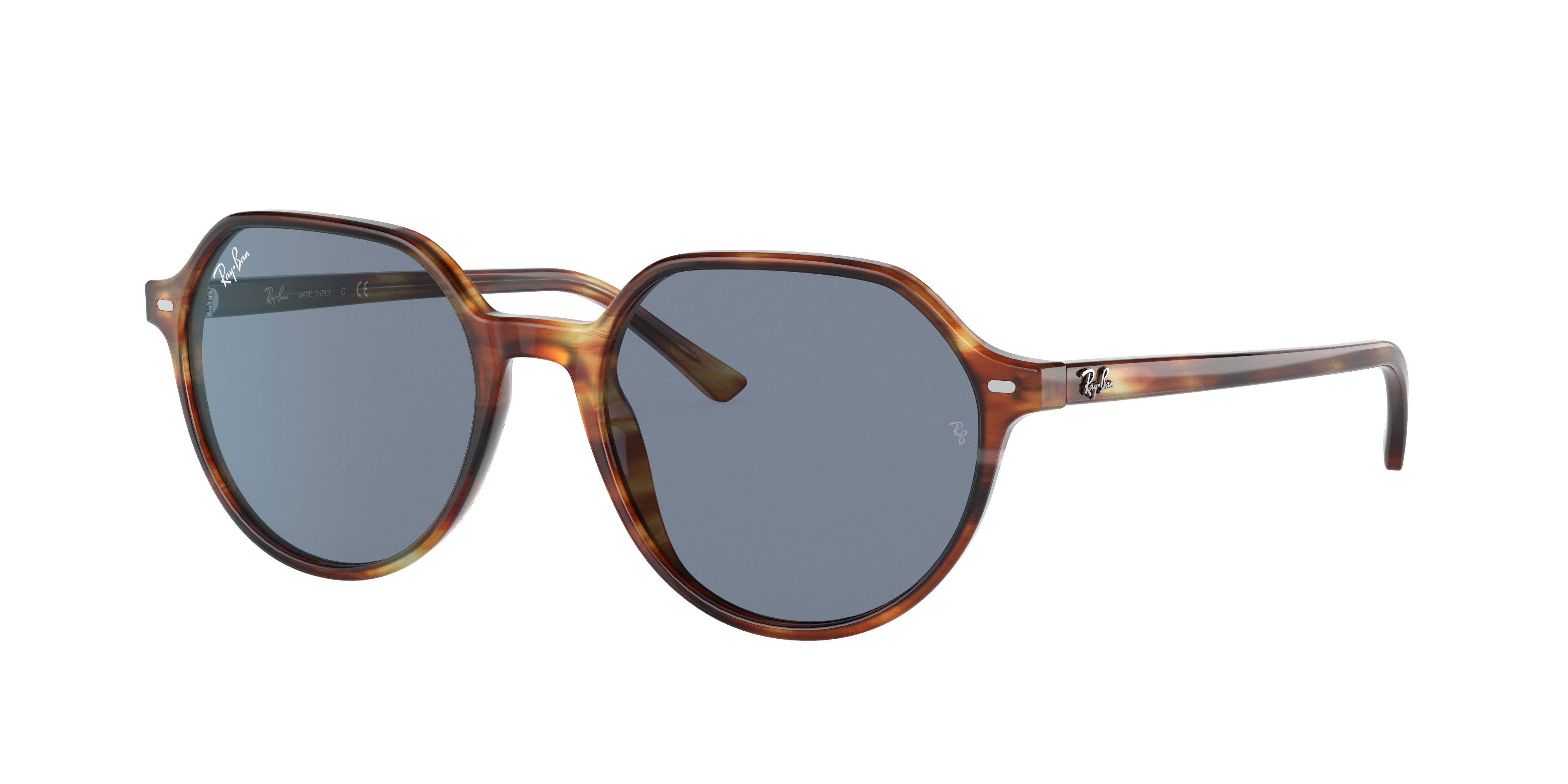 Ray Ban Thalia Sunglasses Tortoise Frame Blue Lenses 51-18 In Blue Classic