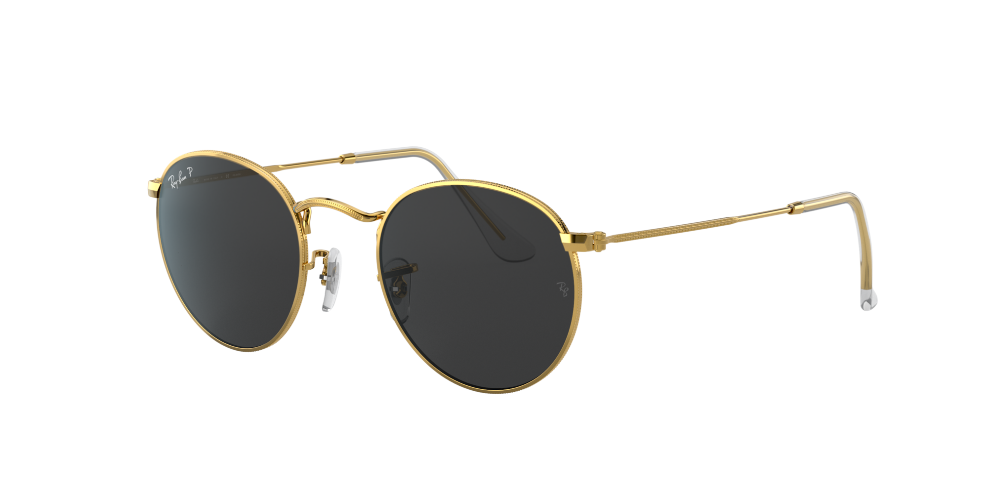 mens black and gold round sunglasses