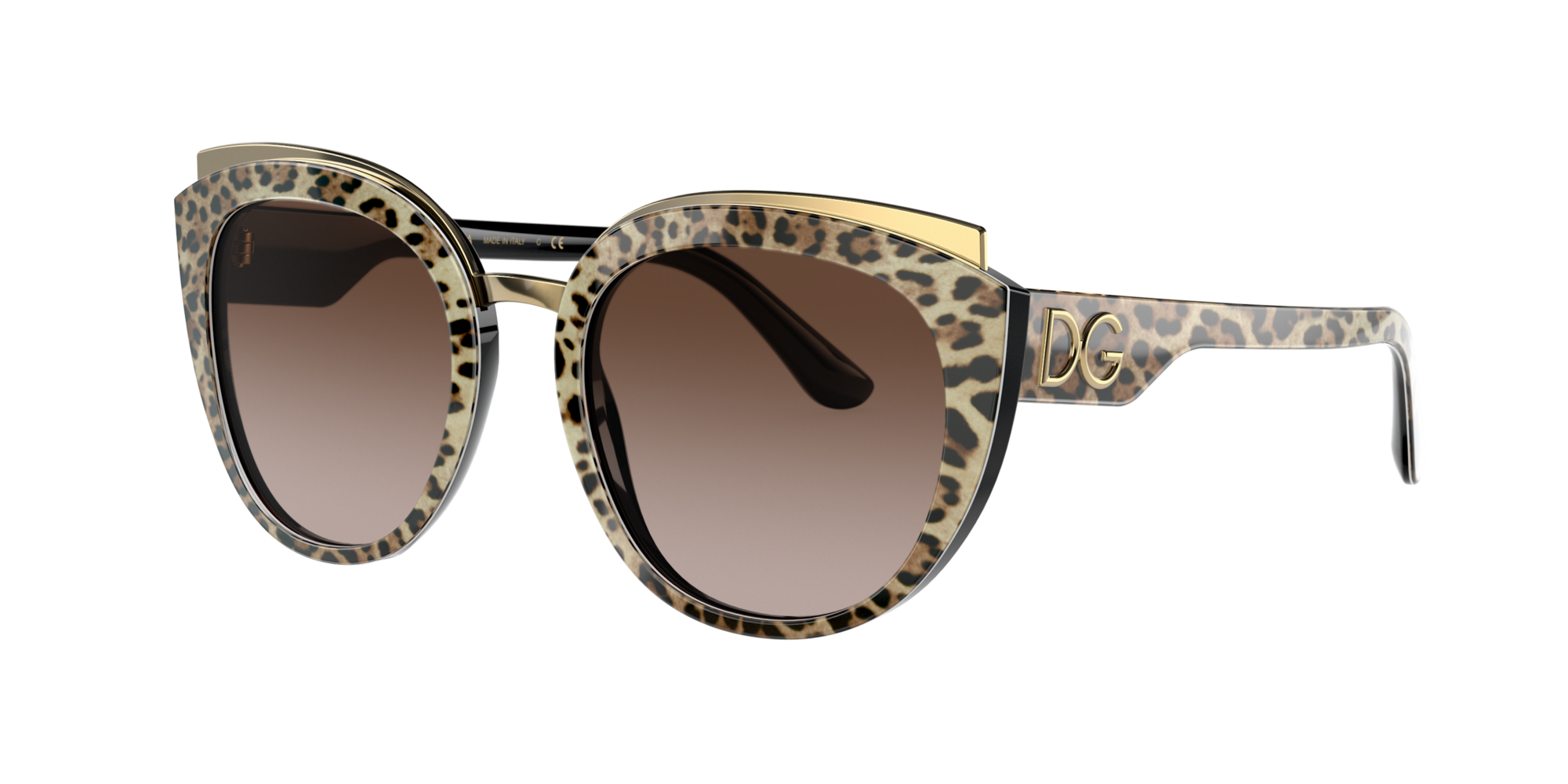 Dolce&Gabbana Frau DG4383 - Frame color: Leo Brown On Black, Lens color: Braun Verlaufst�nung Dunkelbraun female Azetat