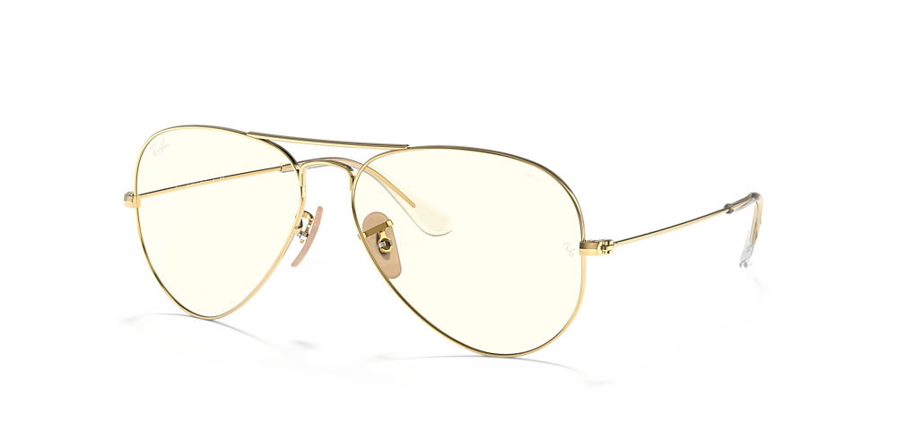 Ray-Ban RB3025 Aviator Clear Evolve 58 Photo Grey & Gold Sunglasses | Sunglass  Hut USA