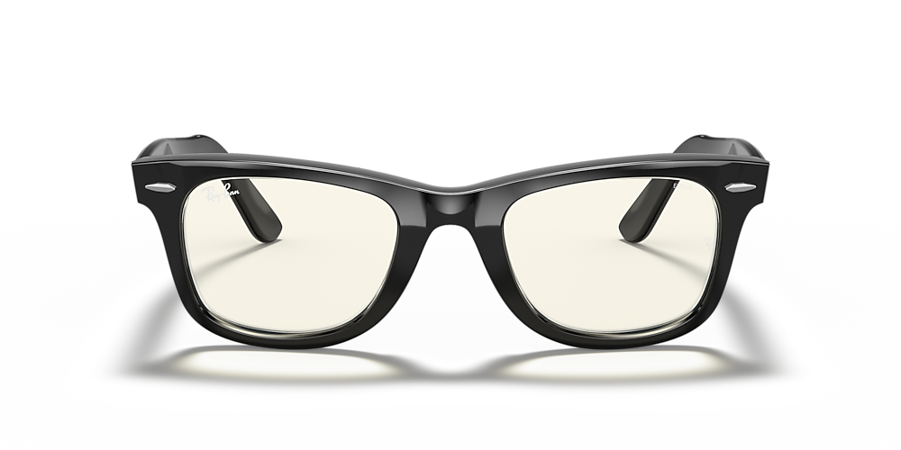 Ray-Ban RB2140 Wayfarer Clear Evolve 50 Clear Grey u0026 Black Sunglasses |  Sunglass Hut USA
