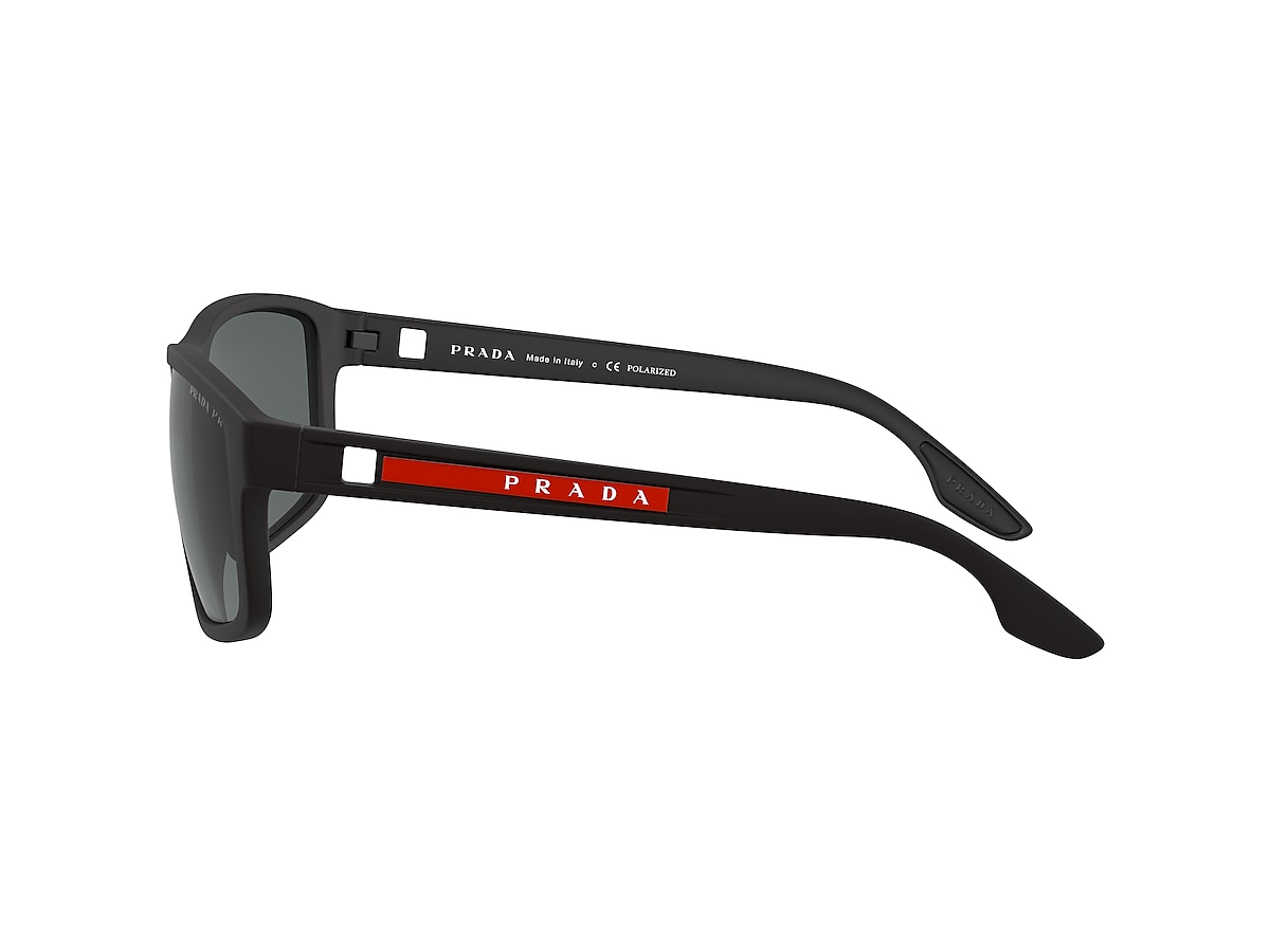 Prada Linea Rossa PS 02XS 60 Polarized Dark Grey Black Rubber