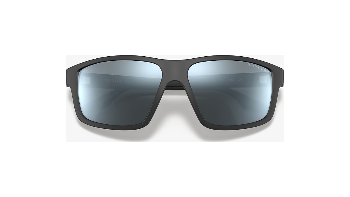 PRADA LINEA ROSSA PS 02XS Grey Rubber - Men Sunglasses, Polarized Dark Grey  Mirror Silver Lens