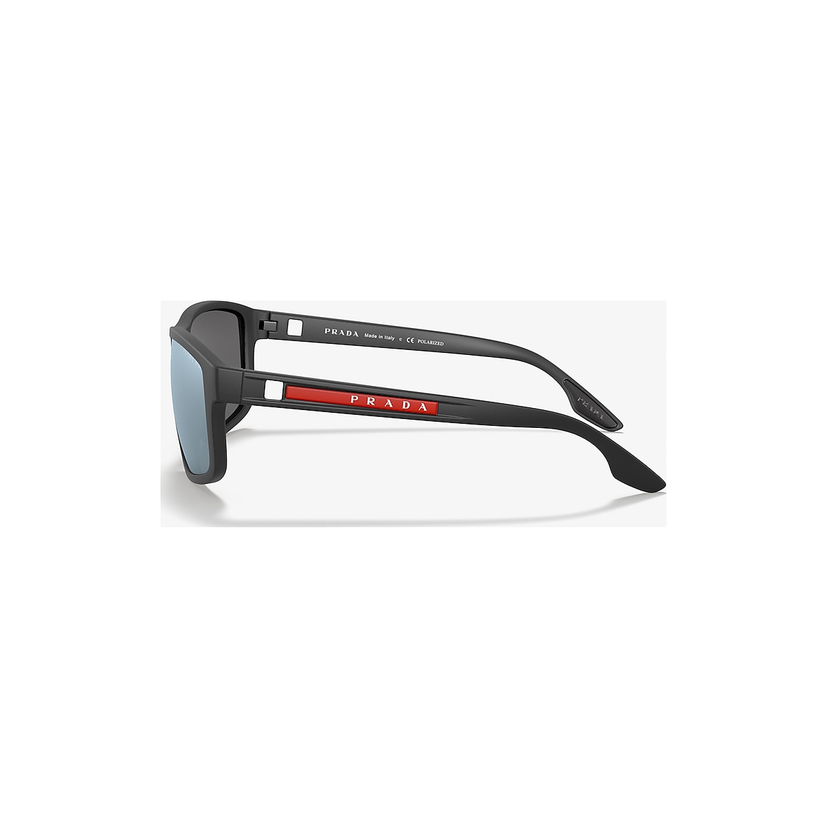 PRADA LINEA ROSSA PS 02XS Grey Rubber - Men Sunglasses, Polarized Dark Grey  Mirror Silver Lens