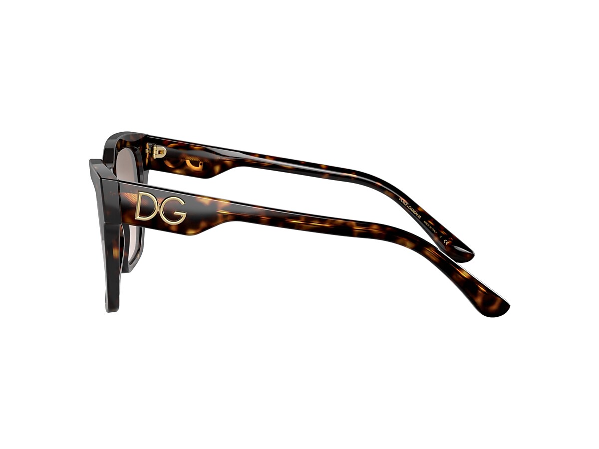 DOLCE&GABBANA DG4384 Havana - Female Luxury Sunglasses, Gradient Brown Lens