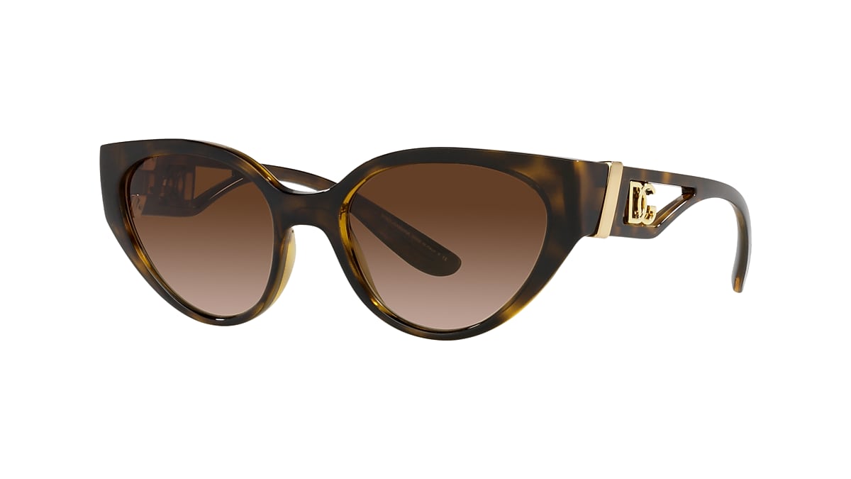 DOLCE&GABBANA DG6146 Havana - Women Luxury Sunglasses, Gradient Brown Lens